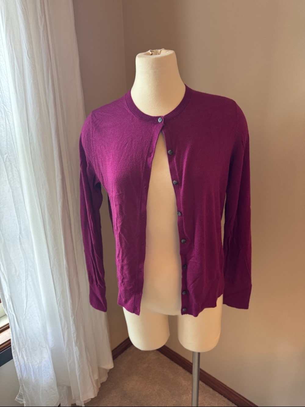 Classic LOFT Women's Crewneck Cardigan Sweater